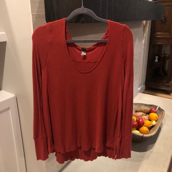 Free People Tops - Free People Burnt Orange Long Sleeve T-Shirt